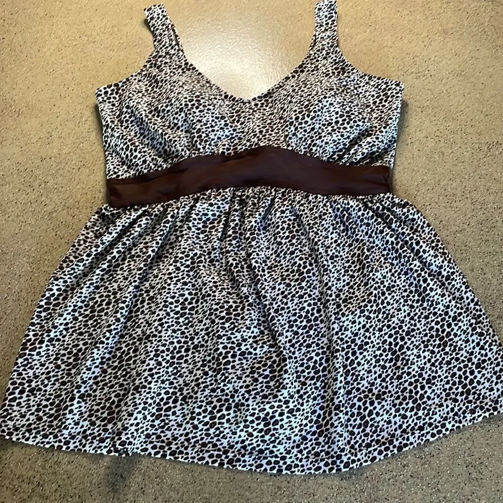 Leopard print one piece swimsuit swim dress size 18W
